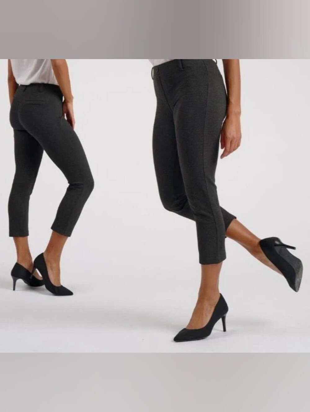 Betabrand Yoga Dress Pants Skinny Crop Black Medium